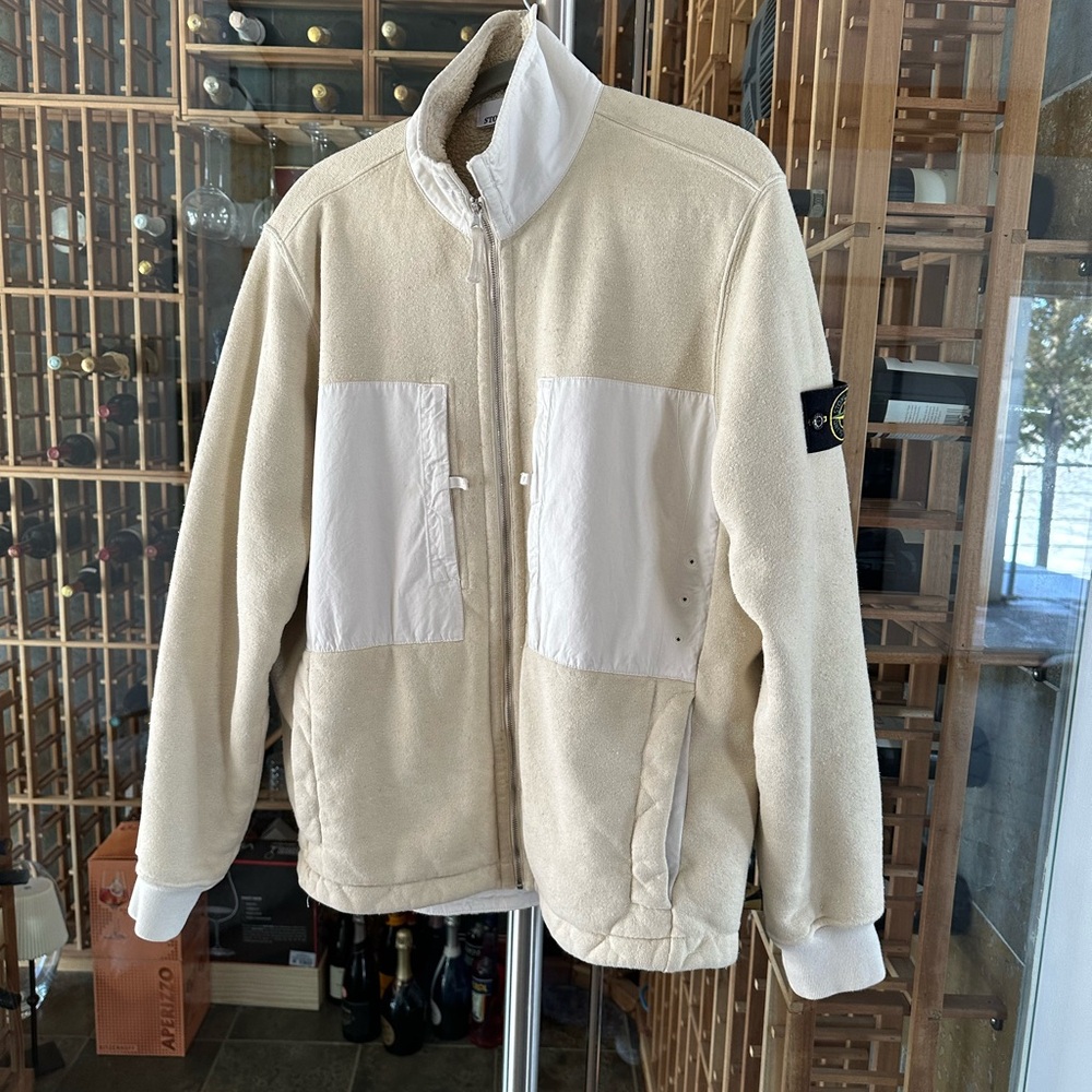 Stone Island Cream and White Men's Jacket